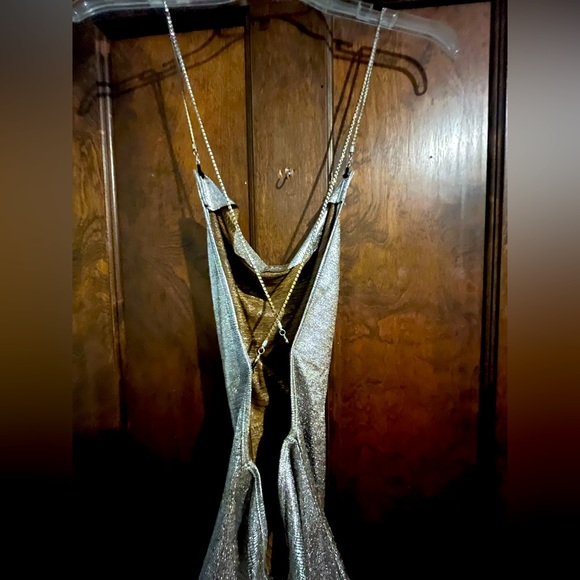 Sexy Backless Silver Mini Dress - Picture 2 of 12